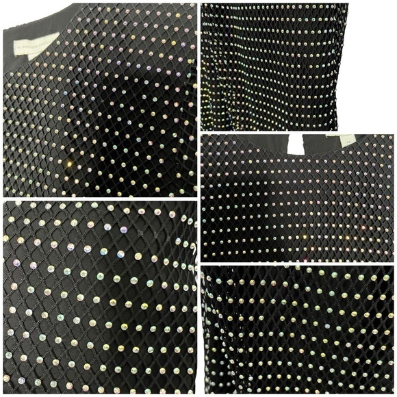 Monique Lhuillier Lorelei Crystal Net Gown Black Size 10 NEW - Picture 16 of 16